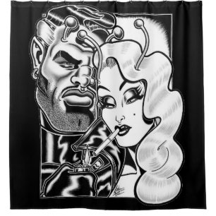 Vana and Rocco/Film Noir Shower Curtain
