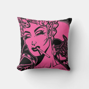 Vana DeVinyl™/Bad Girl Throw Pillow