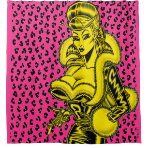 Vana DeVinyl™/Leopard Print Shower Curtain