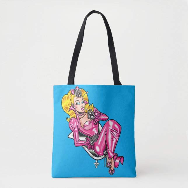 Vana DeVinyl™/Pretty in Pink Rubber Tote Bag (Front)