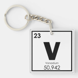 Vanadium chemical element symbol chemistry formula key ring