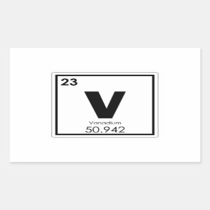 Vanadium chemical element symbol chemistry formula rectangular sticker