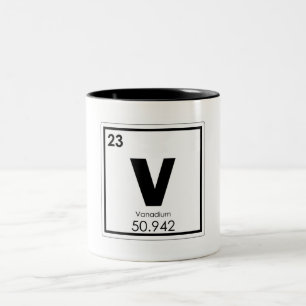 Vanadium chemical element symbol chemistry formula Two-Tone coffee mug