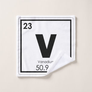 Vanadium chemical element symbol chemistry formula wash cloth