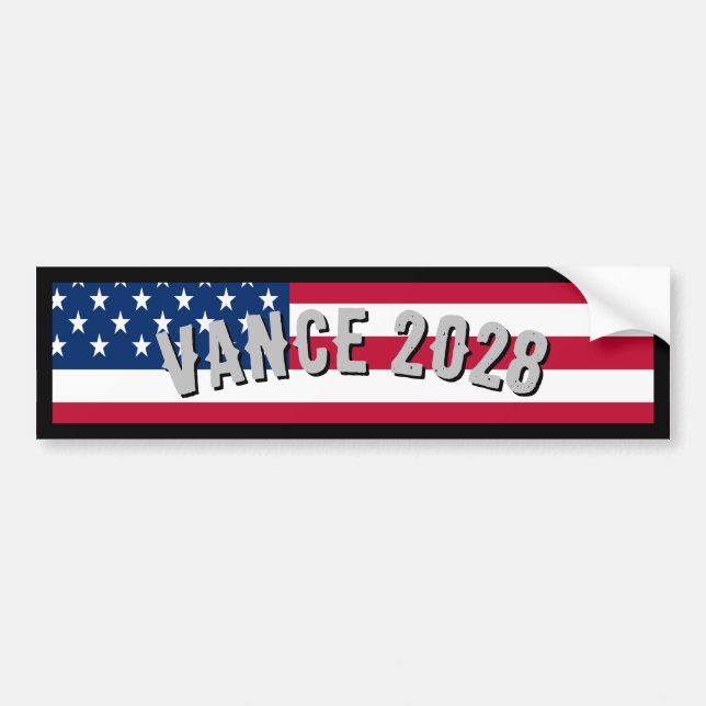 Vance 2028 American Flag Bumper Sticker (Front)