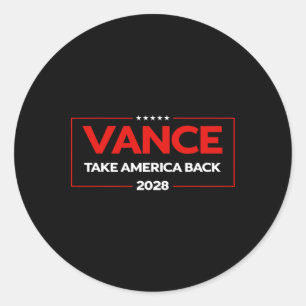 Vance 2028 President Us Flag Vintage Election Camp Classic Round Sticker