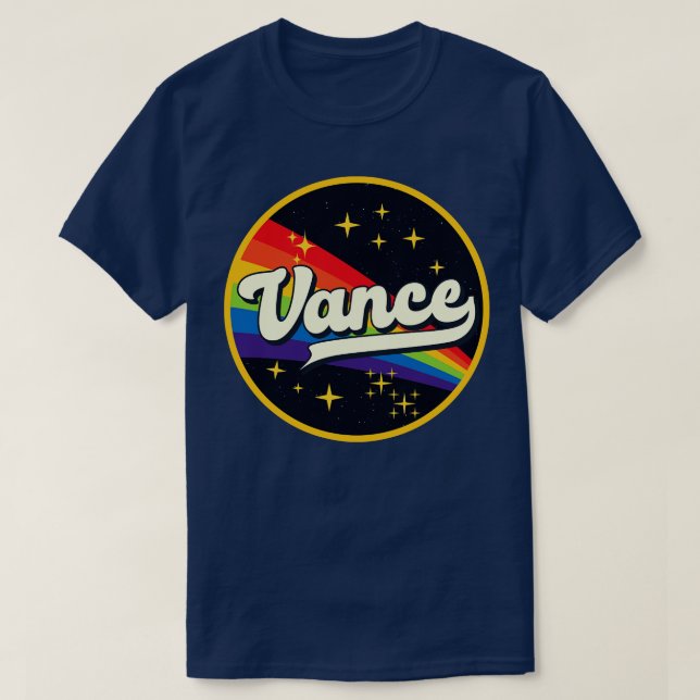 Vance Rainbow In Space Vintage Style T-Shirt (Design Front)