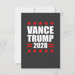 Vance Trump Presidential Election 2028 Political Thank You Card
