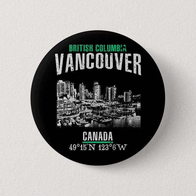 Vancouver 6 Cm Round Badge (Front)