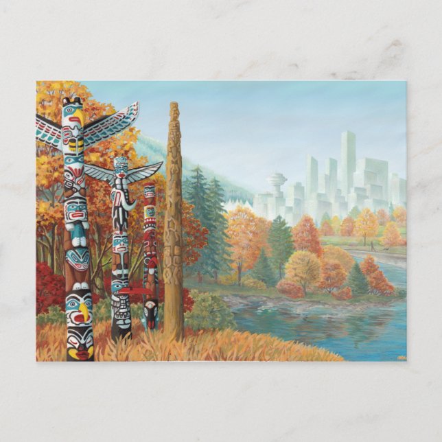 Vancouver Art Postcard Vancouver Totem Pole Painti (Front)