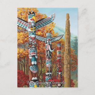 Vancouver Art Postcard Vancouver Totem Pole Painti