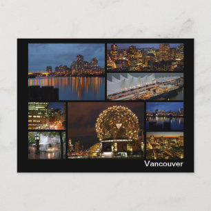 Vancouver at night multi-image postcard