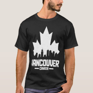 Vancouver BC Canada Maple Leaf Canadian Flag Skyli T-Shirt