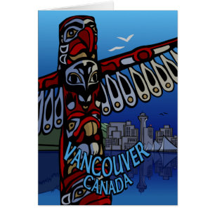 Vancouver BC Souvenir Cards Totem Pole Art Cards