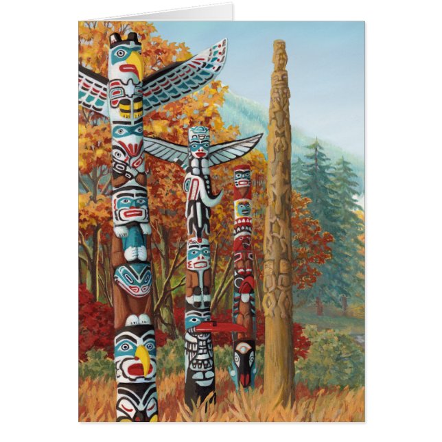 Vancouver BC Souvenir Cards Totem Pole Art Cards (Front)