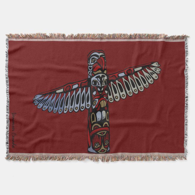 Vancouver Blanket Vancouver Totem Pole Souvenirs (Front)