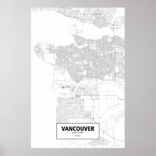 Vancouver, British Columbia (black on white) Poster
