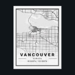 Vancouver British Columbia Canada Travel City Map Postcard<br><div class="desc">For more city map postcards check out my collection here: https://www.zazzle.com/collections/city_map_postcards-119508204012136148?rf=238930530889665547</div>