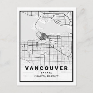 Vancouver British Columbia Canada Travel City Map Postcard