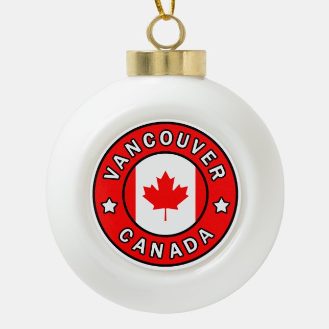 Vancouver Canada Ceramic Ball Christmas Ornament (Front)