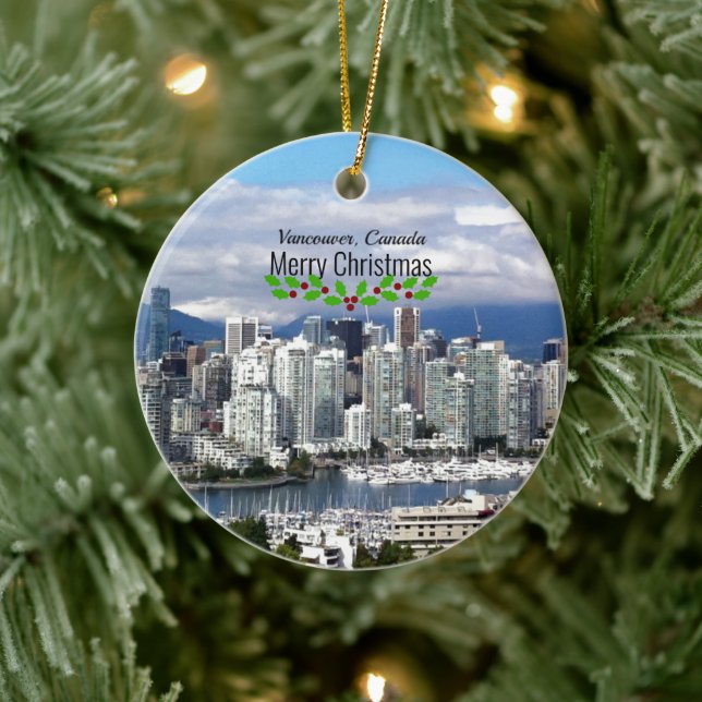 Vancouver Canada Christmas Ceramic Ornament (Tree)