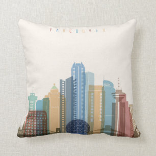 Vancouver, Canada City Skyline Cushion