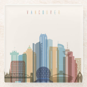 Vancouver, Canada   City Skyline Glass Coaster