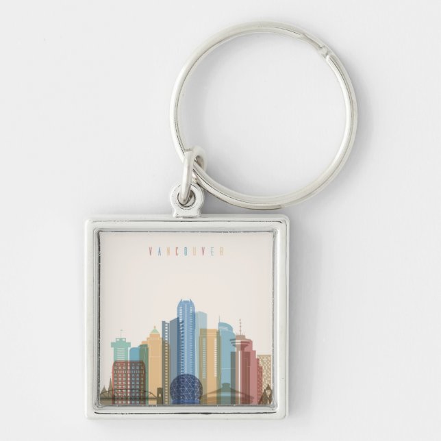 Vancouver, Canada | City Skyline Key Ring (Front)