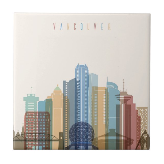 Vancouver, Canada | City Skyline Tile (Front)
