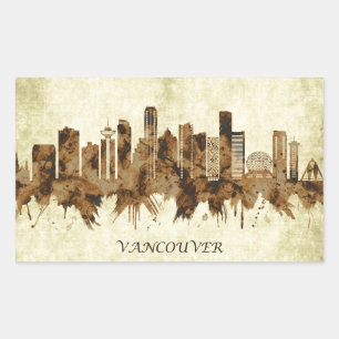 Vancouver Canada Cityscape Rectangular Sticker