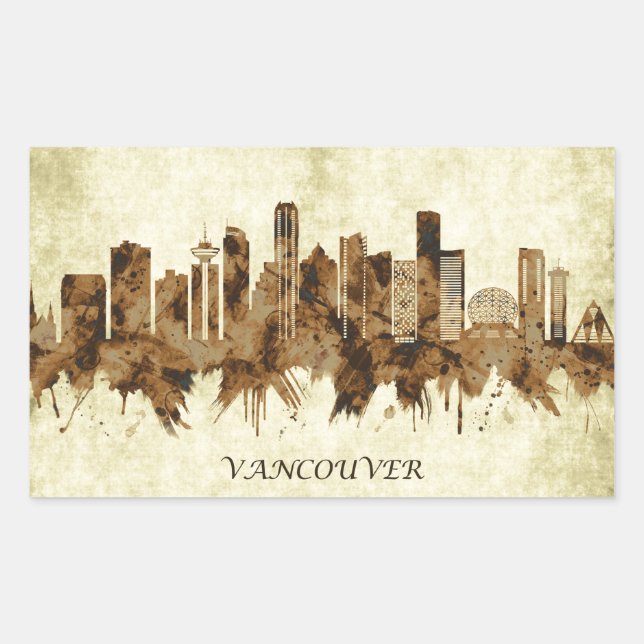 Vancouver Canada Cityscape Rectangular Sticker (Front)