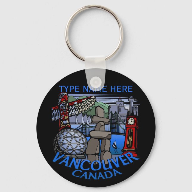 Vancouver Canada Key Chain Personalised Souvenirs (Front)