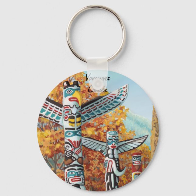 Vancouver Canada Key Chain Totem Pole Souvenirs (Front)