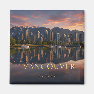 Vancouver Canada Mountain Water Reflection Magnet