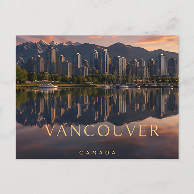 Vancouver Canada Mountain Water Reflection Postcard (Front)