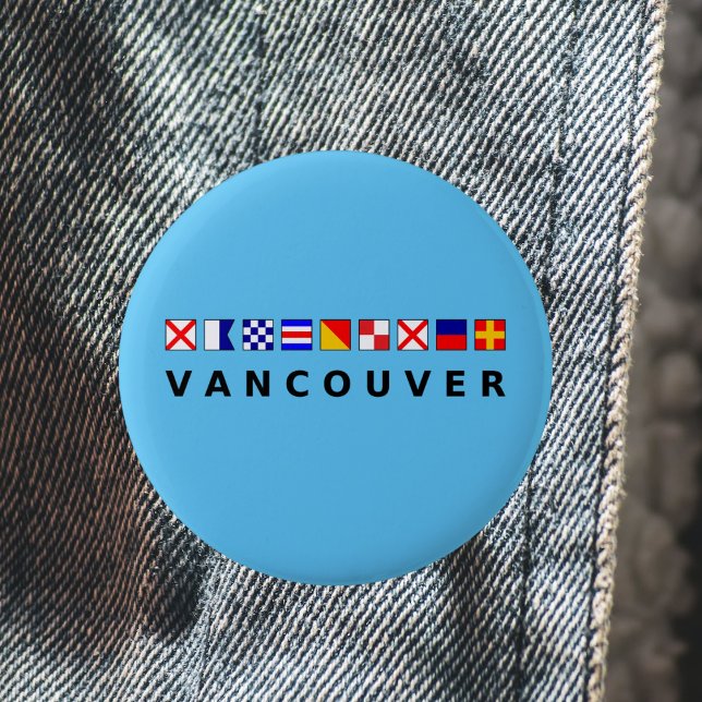 Vancouver Canada Nautical Sailing Flags Colour 6 Cm Round Badge (Creator Uploaded)