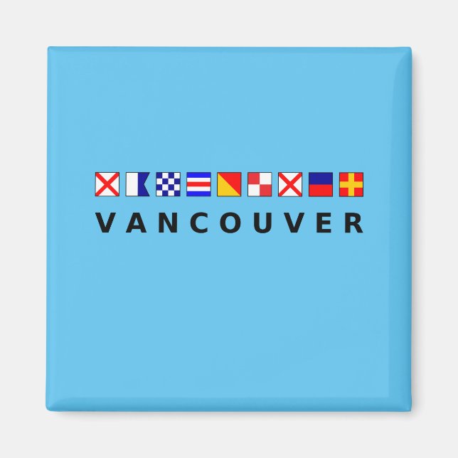 Vancouver Canada Nautical Sailing Flags Colour Magnet (Front)