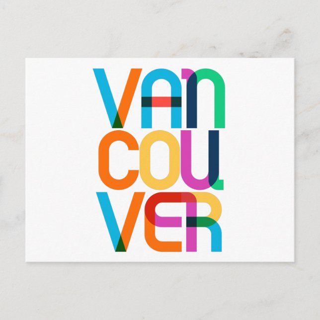 Vancouver Canada Pop Art Letters Postcard (Front)
