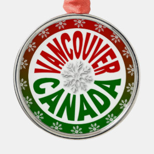 Vancouver Canada red green ornament