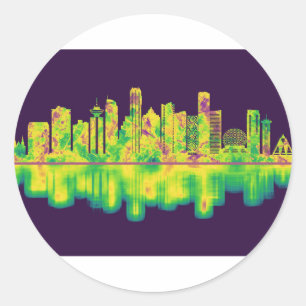 Vancouver Canada Skyline Classic Round Sticker