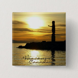 Vancouver Canada Souvenir Buttons Totem Pole Art