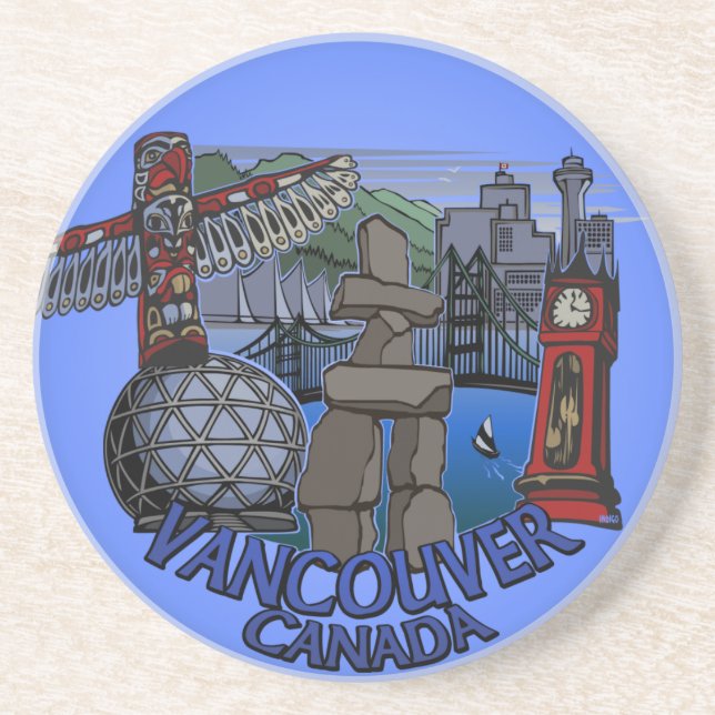 Vancouver Canada Souvenir Coaster Landmark Gifts (Front)