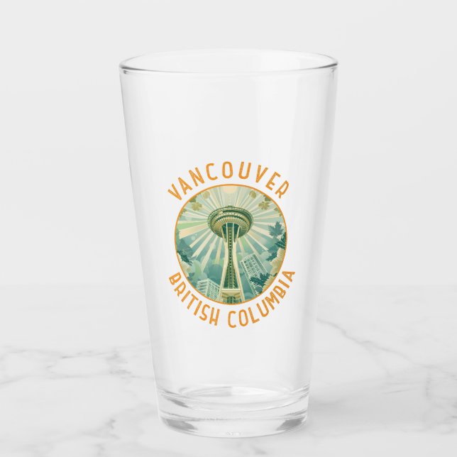 Vancouver Canada Space Needle Retro Distressed Glass (Front)