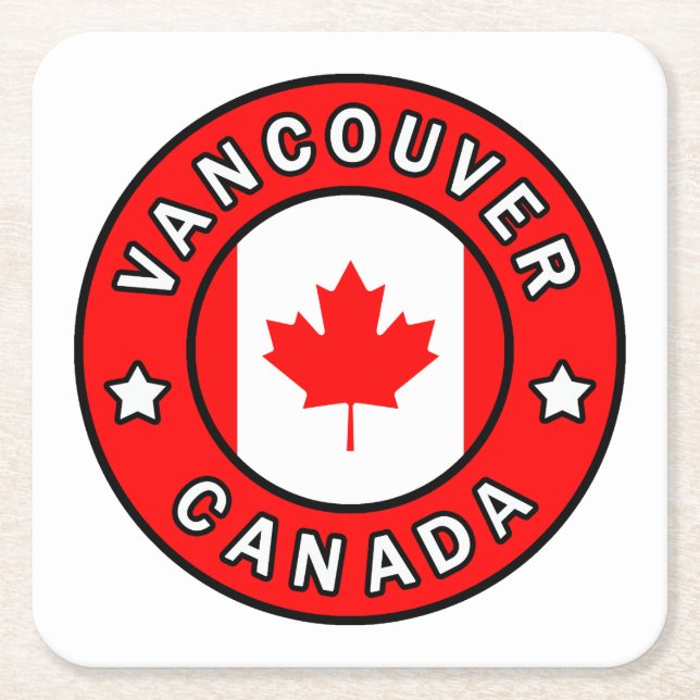Vancouver Canada Square Paper Coaster (Front)