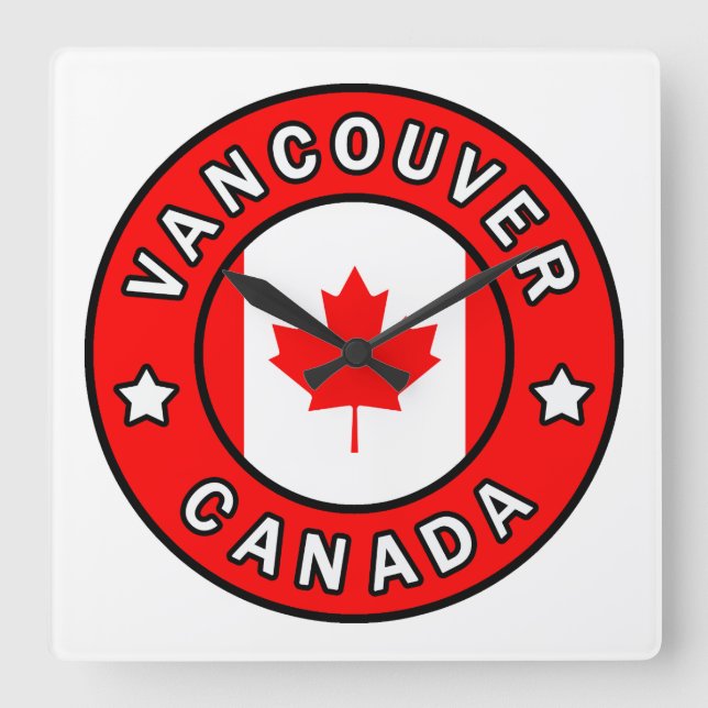 Vancouver Canada Square Wall Clock (Front)