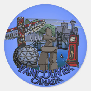 Vancouver Canada Stickers Landmark Souvenir Art