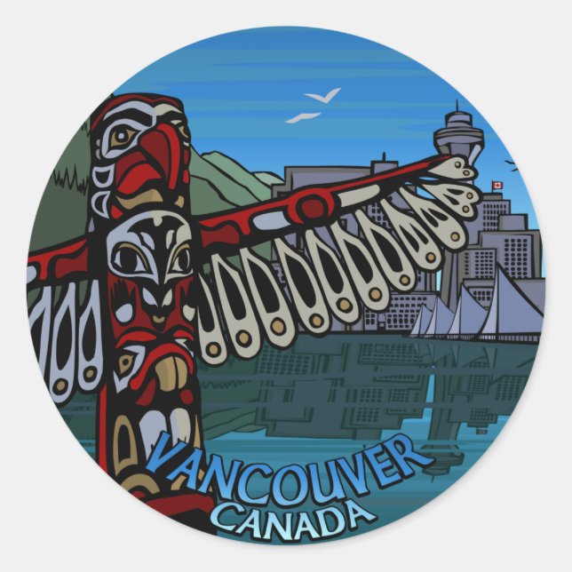 Vancouver Canada Stickers Native Art Souvenir Gift (Front)