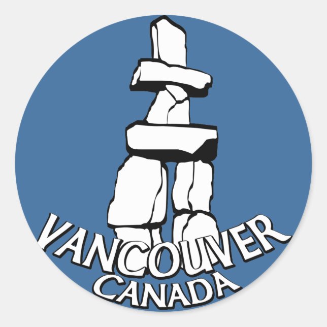 Vancouver Canada Stickers Totem Pole Landmark Art (Front)