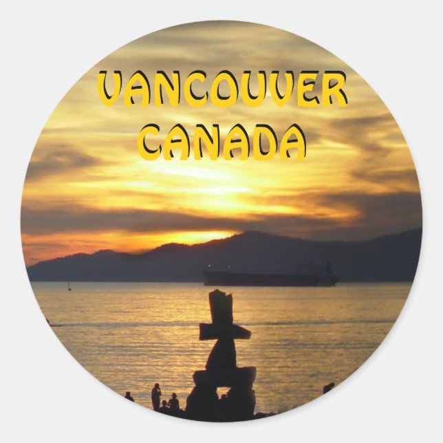 Vancouver Canada Stickers Vancouver Landmark Art (Front)