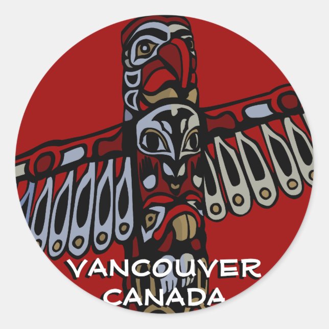 Vancouver Canada Stickers Vancouver Landmark Art (Front)